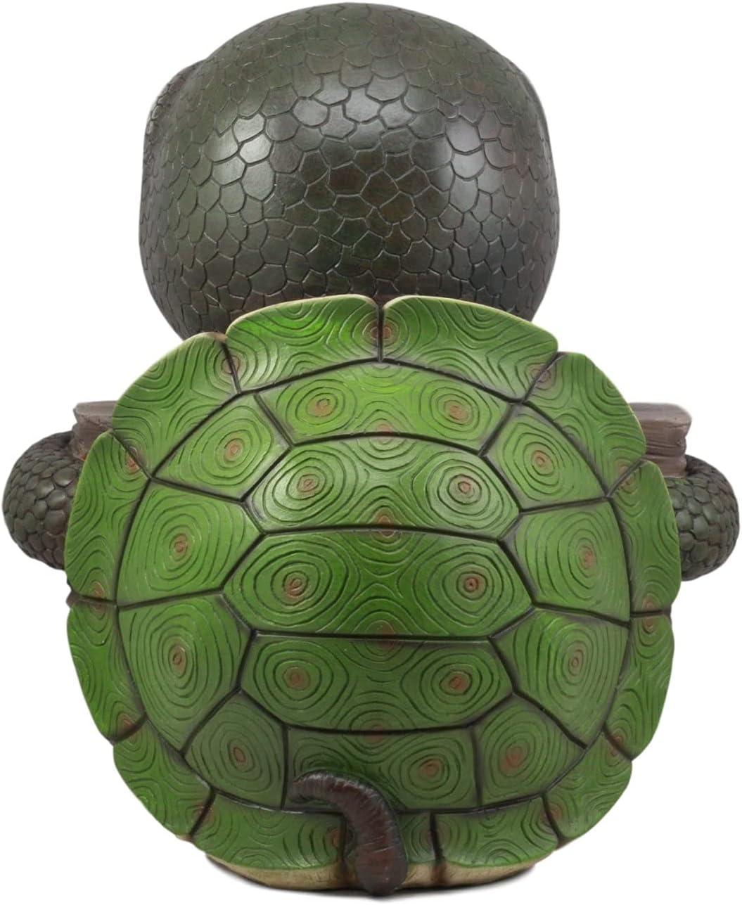 Large Painted Resin Baby Turtle Welcome Sign Statue