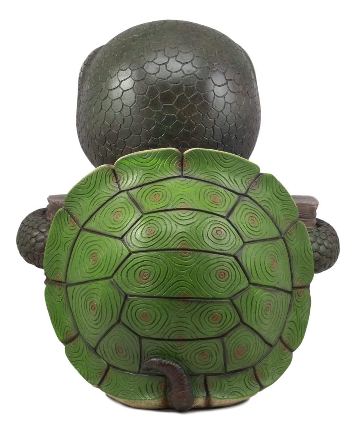 Large Painted Resin Baby Turtle Welcome Sign Statue