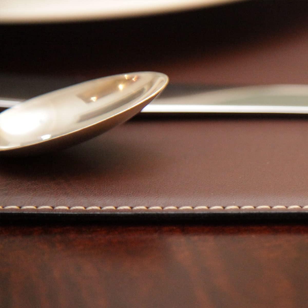 Brown 17 x 12 Leatherette Square Corner Placemat