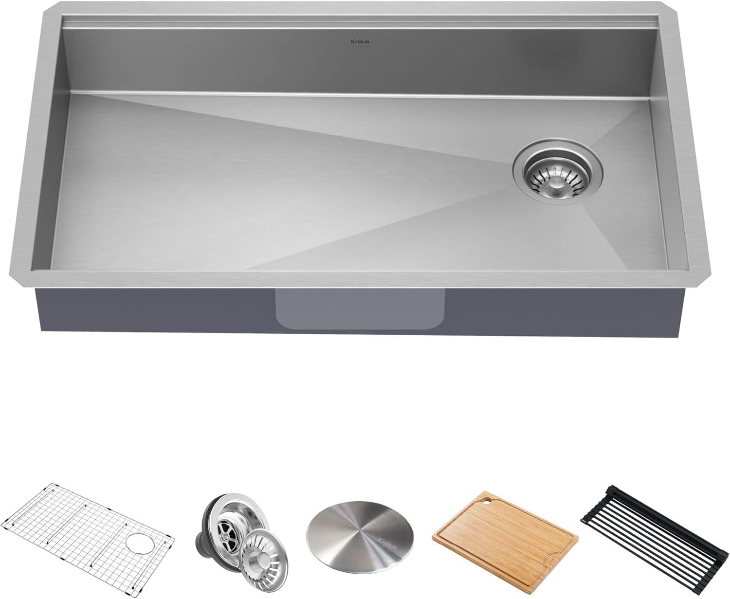 Kore 32" Stainless Steel Drop-in Single Bowl Kitchen Sink with Accessories