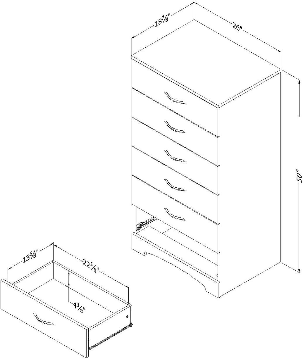 South Shore Step One, Contemporary Chest,  White