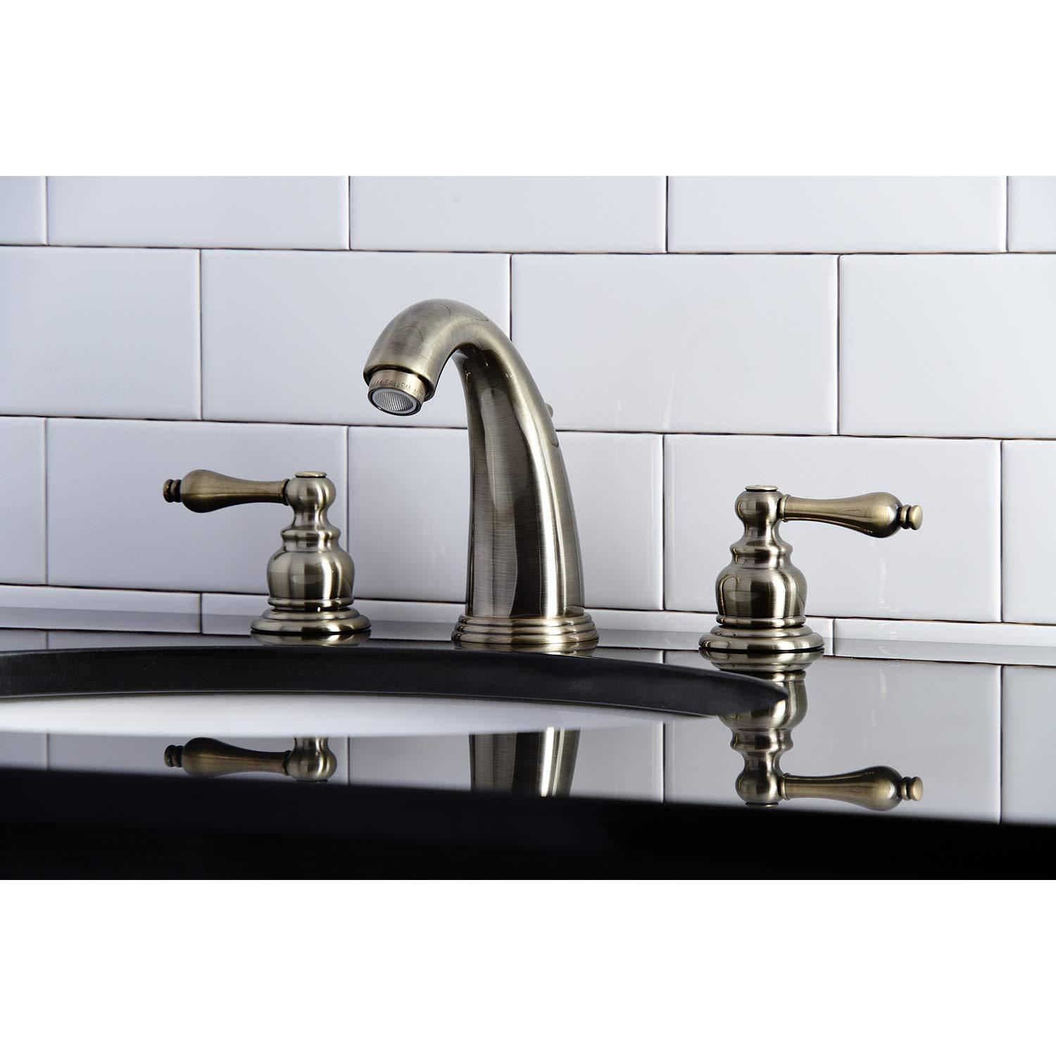 Kingston Brass KB983ALAB Victorian 2-Handle 8 in. Widespread Bathroom Faucet, Antique Brass