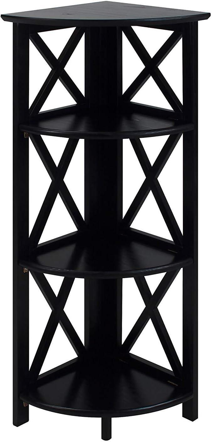 Casual Home Montego 3 Shelf Corner Folding Bookcase with Mantel Top