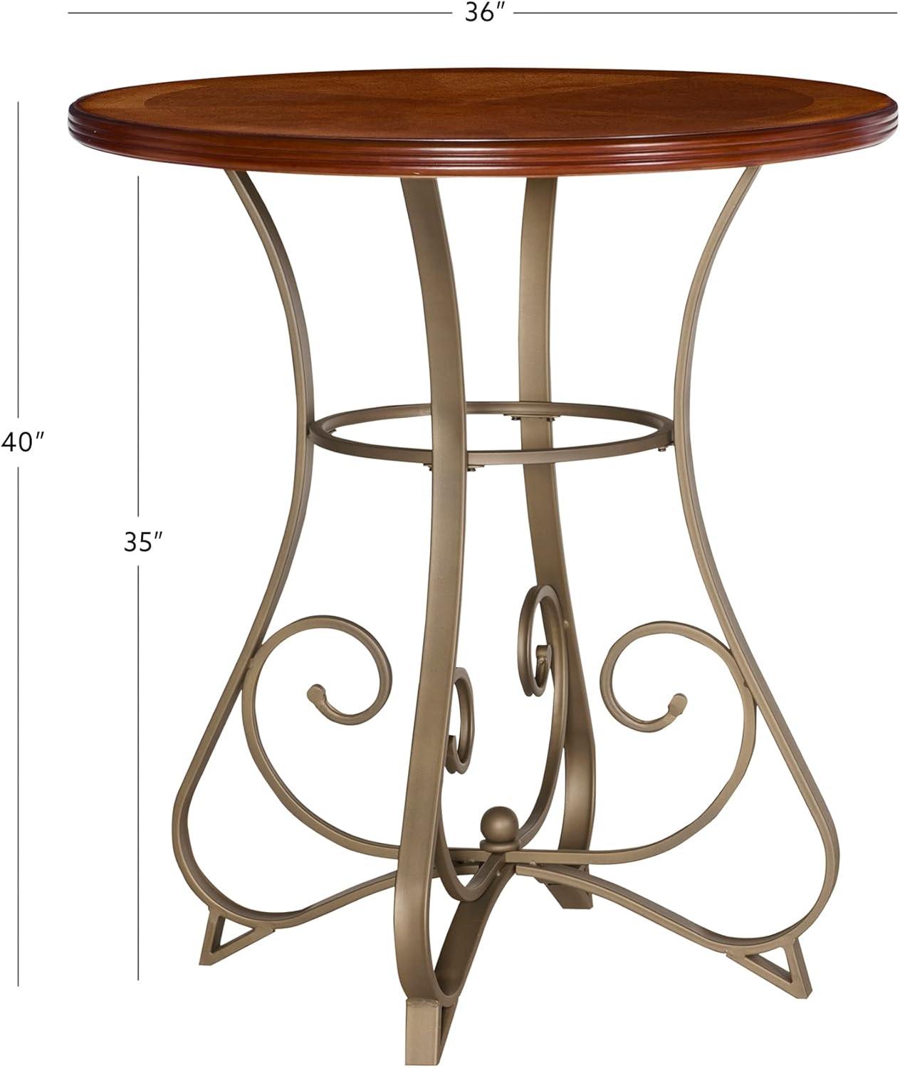 Jefferson 36" Round Wood Top Metal Base Pub Table