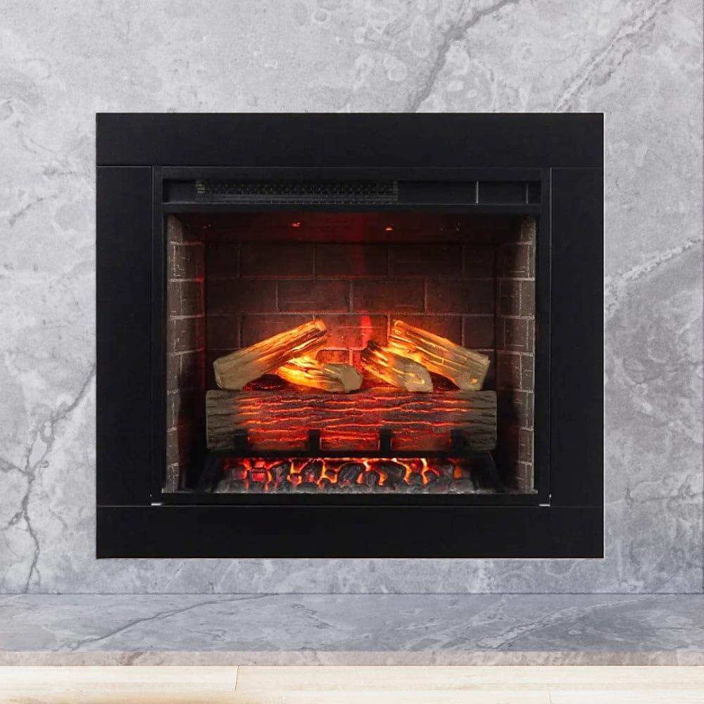 Uptown 33" Infrared Electric Fireplace Insert Heater with Trim Kit, Compatible with Alexa & Google, Remote Control