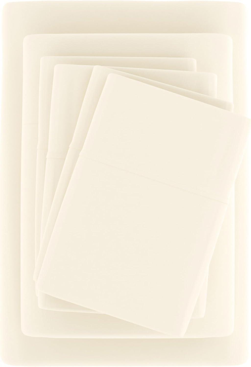 Ivory Twin Deep Pocket Microfiber Bed Sheet Set