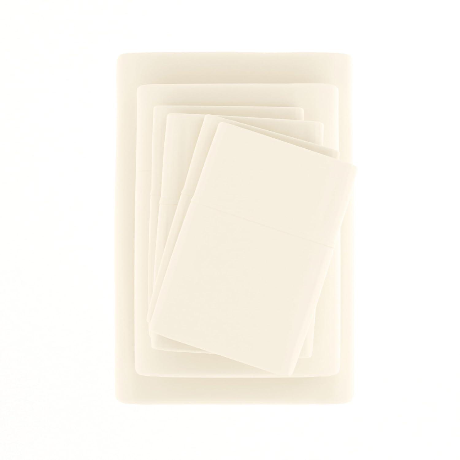 Linen Market Twin Sheet Set 4 Piece - Ultra Comfortable & Breathable Cooling Twin Bed Sheets - Deep Pocket & Wrinkle-Free Sheets Fits 16" Mattress - Extra Soft & Oeko-TEX Certified - Ivory
