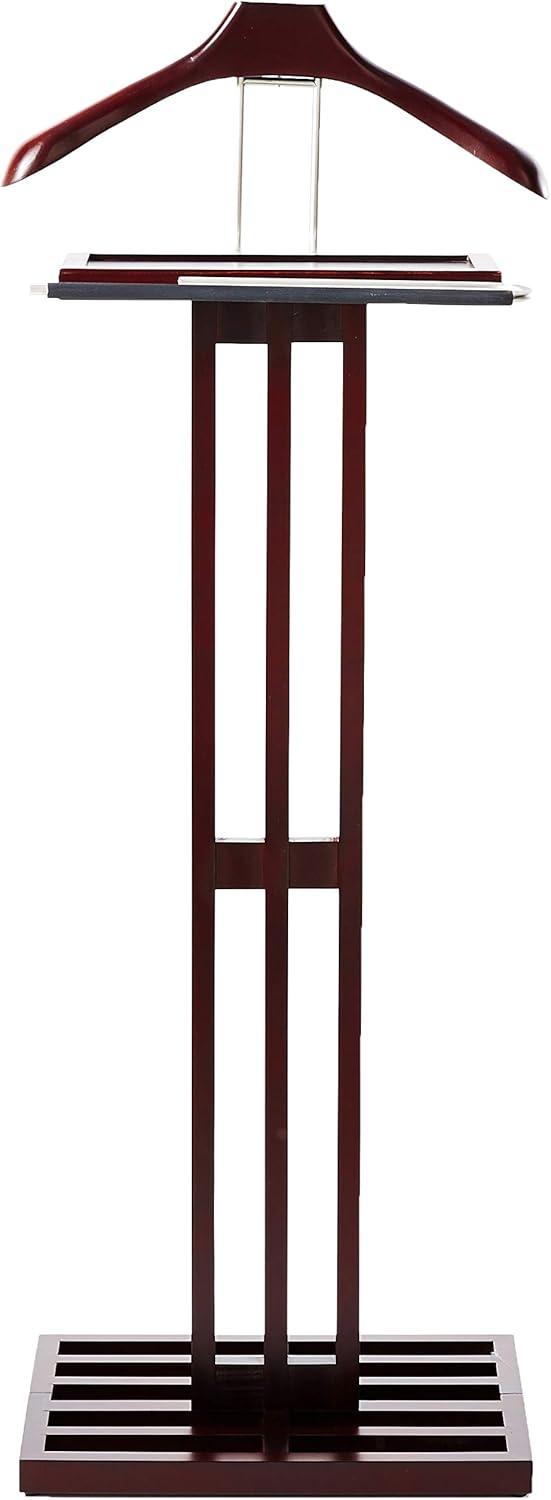 Vl16220 Kyoto Valet, Solid Wood In Mahogany Color, Satin Nickel Hardware.