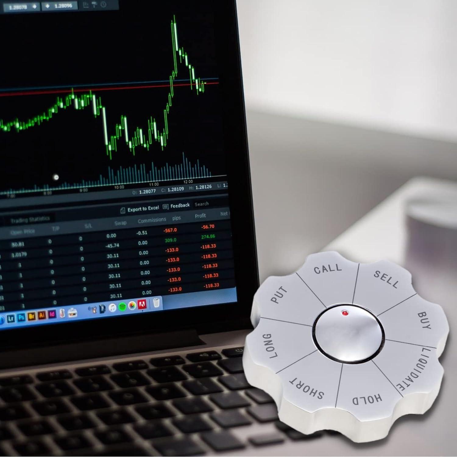 Bey-Berk International G530B Stock Market Spinner Decision Maker Paperweight - Silver