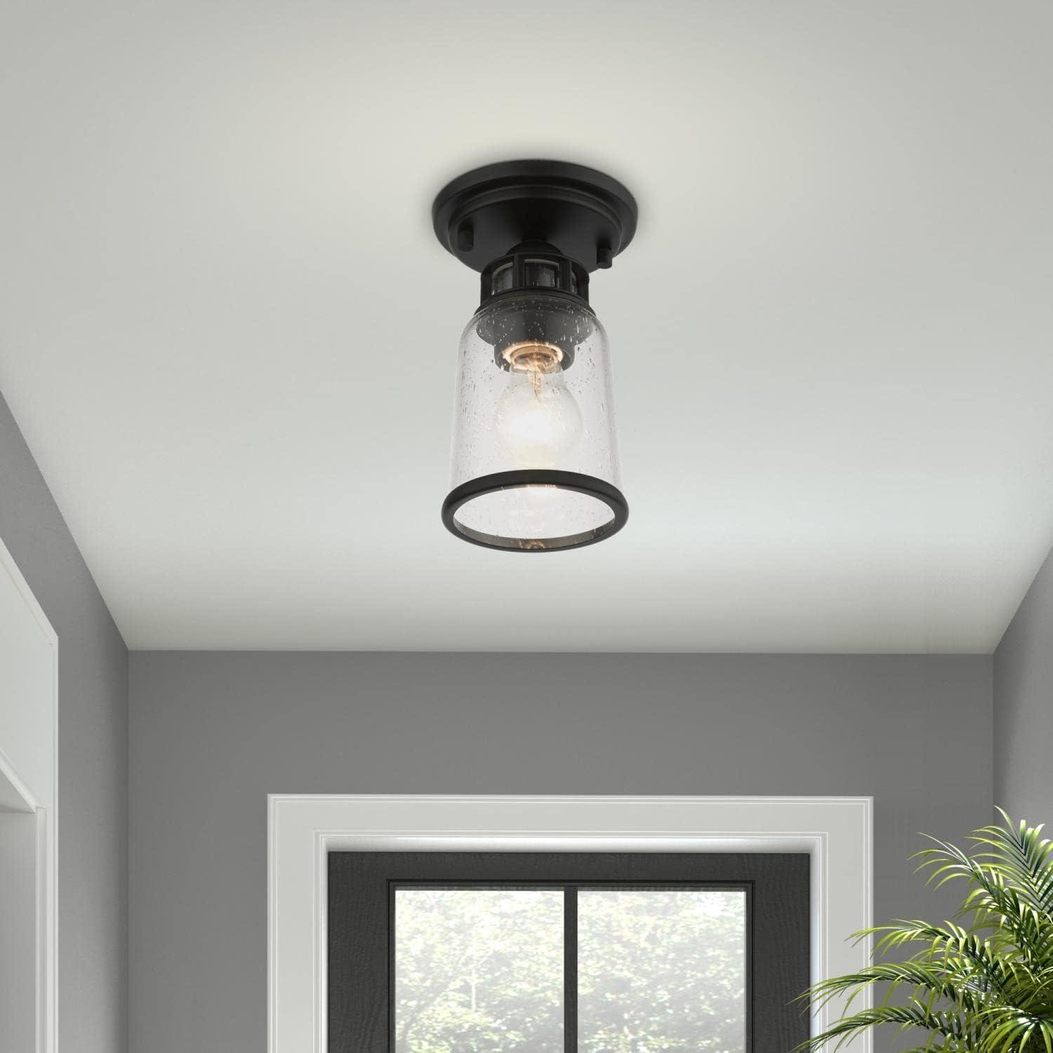 Livex Lighting Lawrenceville 1 - Light Flush Mount in  Black