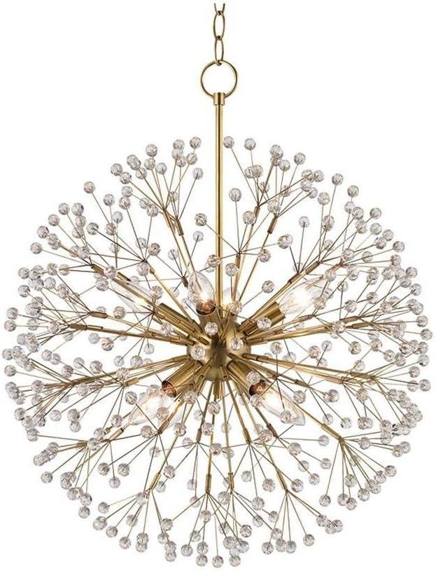 Aged Brass Mini Crystal 8-Light Chandelier