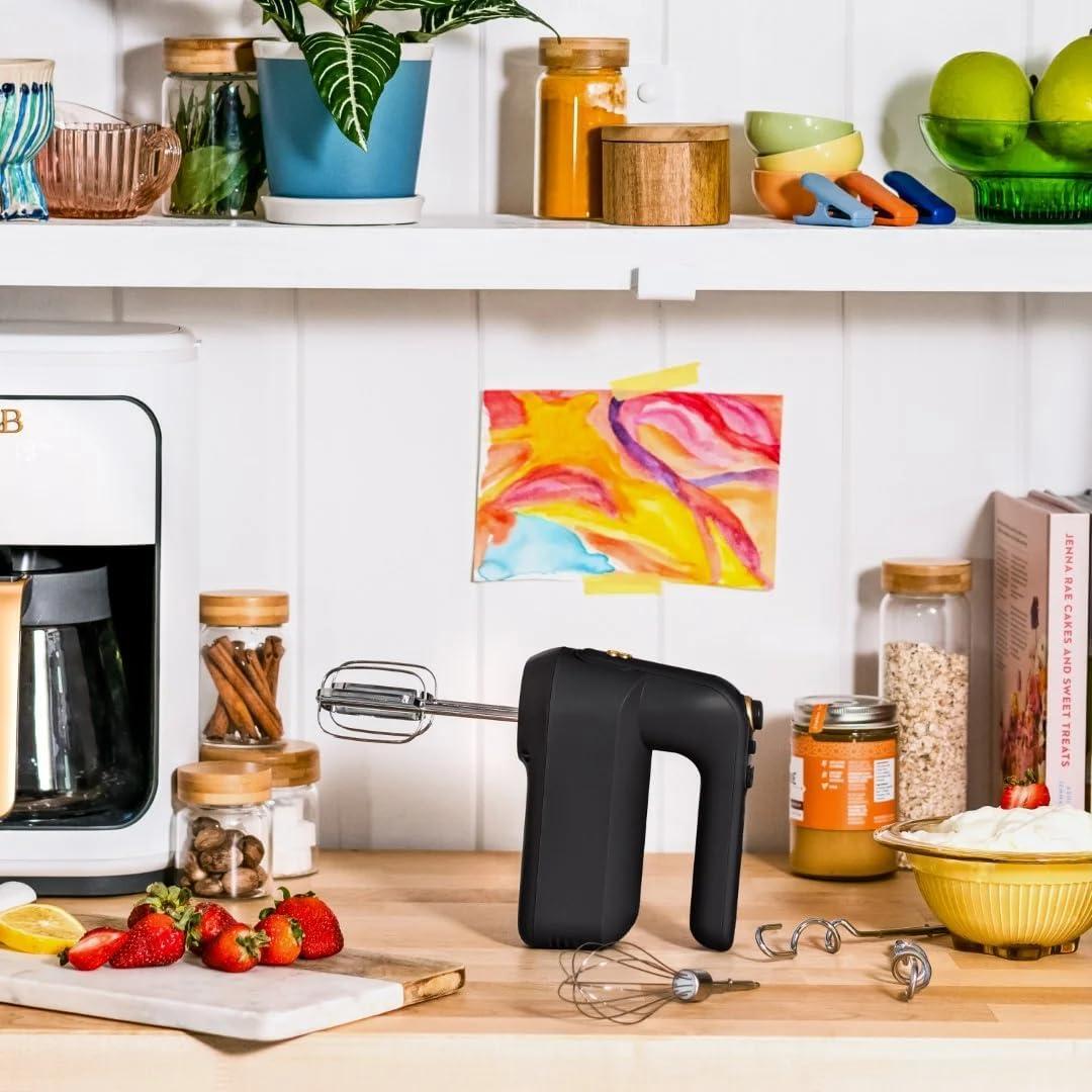 Beautiful 6-Speed Electric Hand Mixer, Porcini Taupe by Drew Barrymore