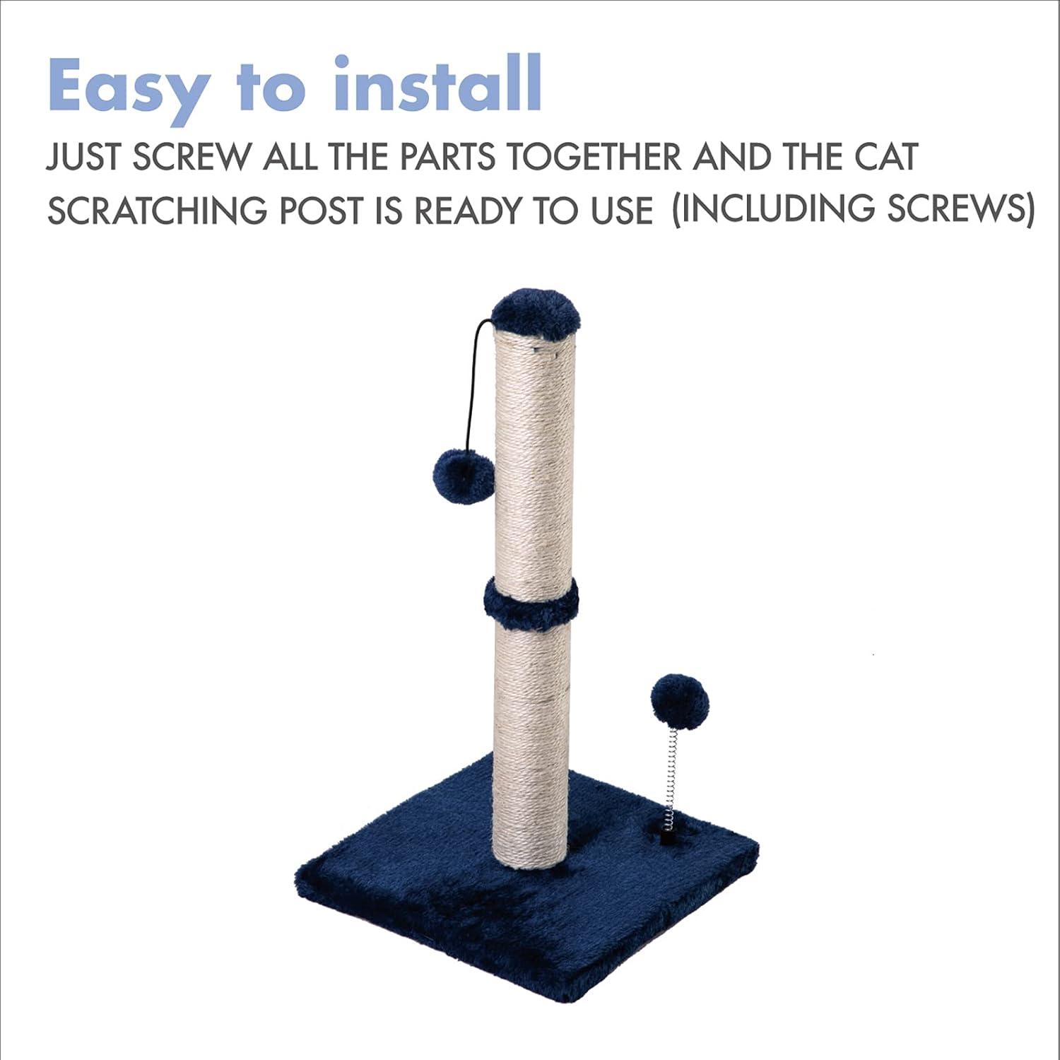Sisal Scratch Posts with Hanging Ball 22in for Kittens Navy
