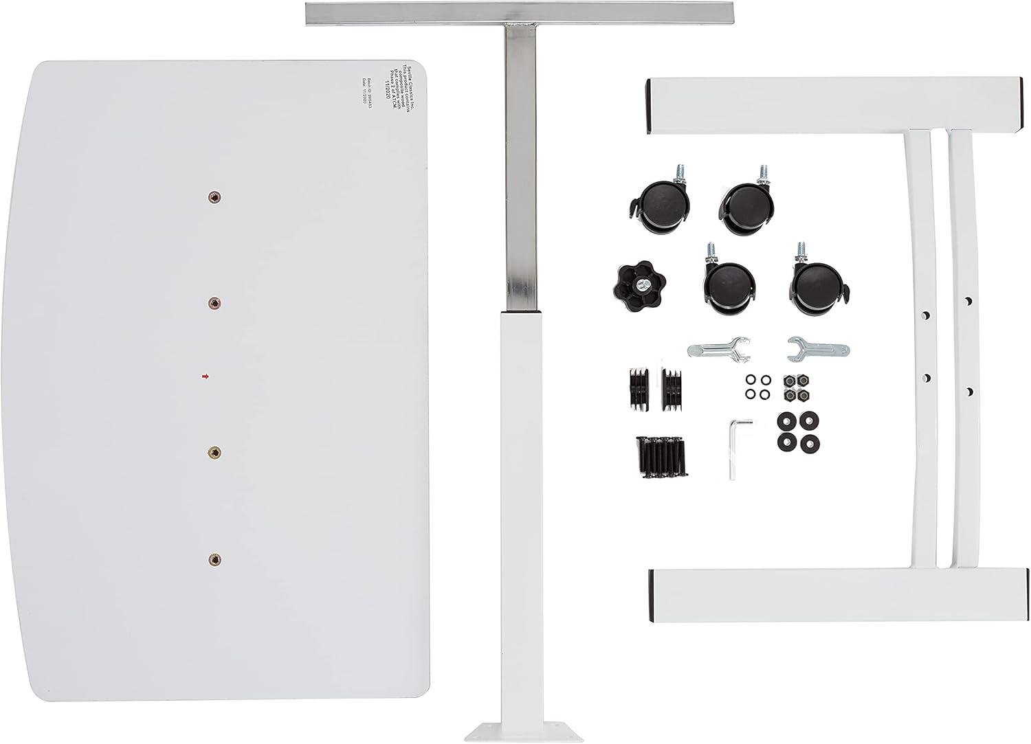 Seville Classics 23.75" Height Adjustable Mobile Laptop Desk, White