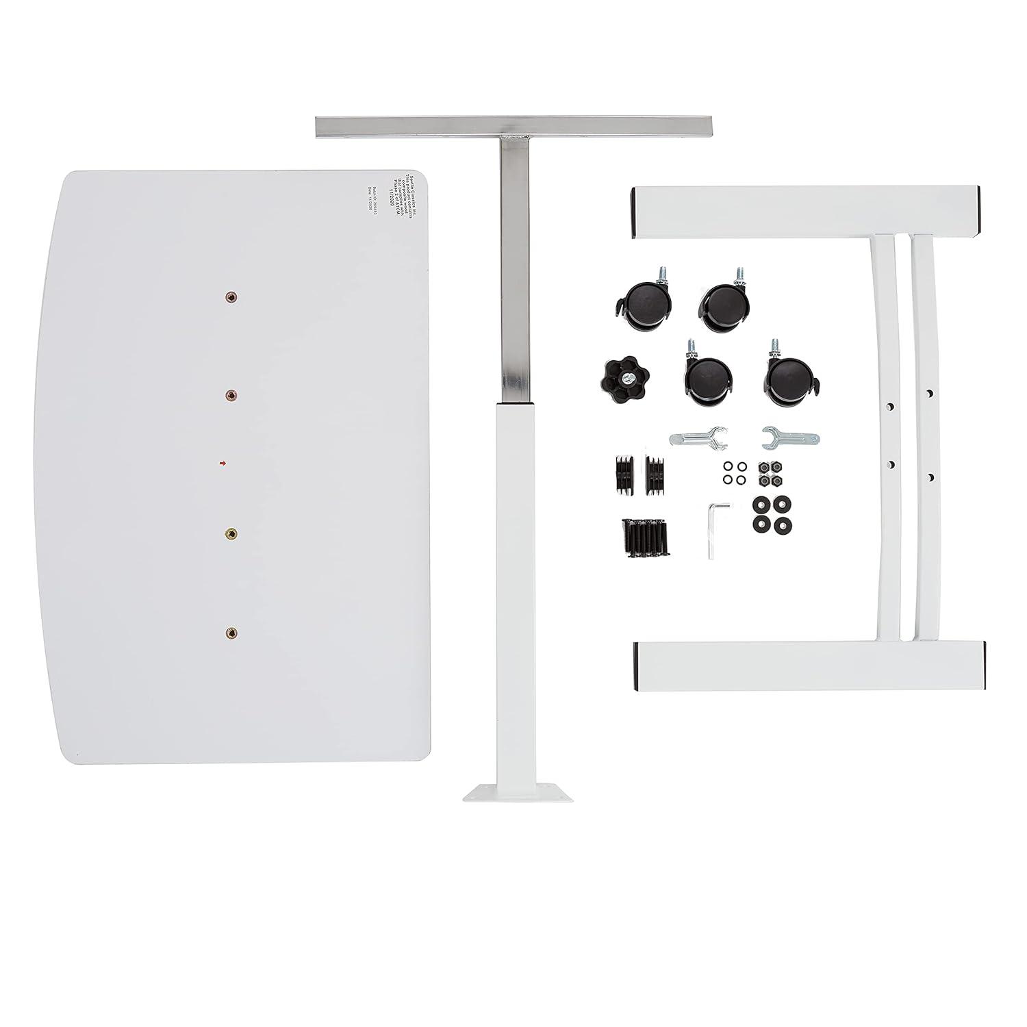 Seville Classics 23.75" Height Adjustable Mobile Laptop Desk, White