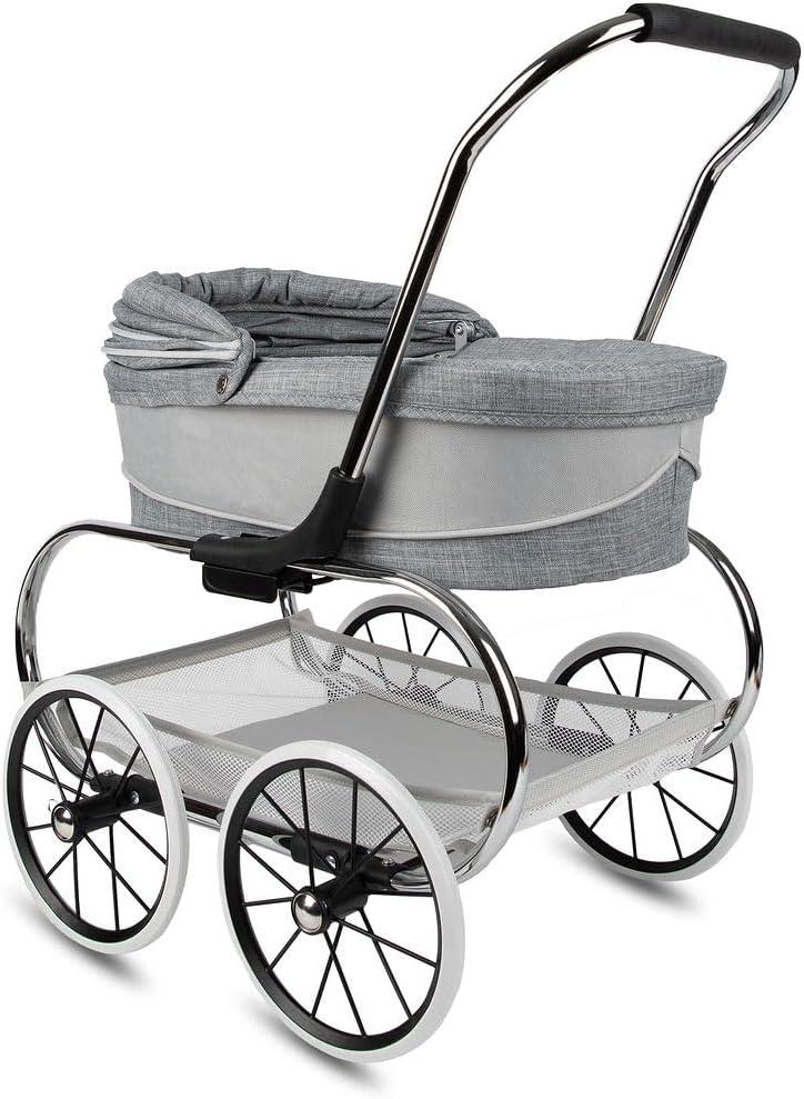 Valco Baby Princess Doll Stroller, High Quality Toy Stroller for Toddlers & Children, Excellent Holiday Gift for Realistic Pretend Play - Grey