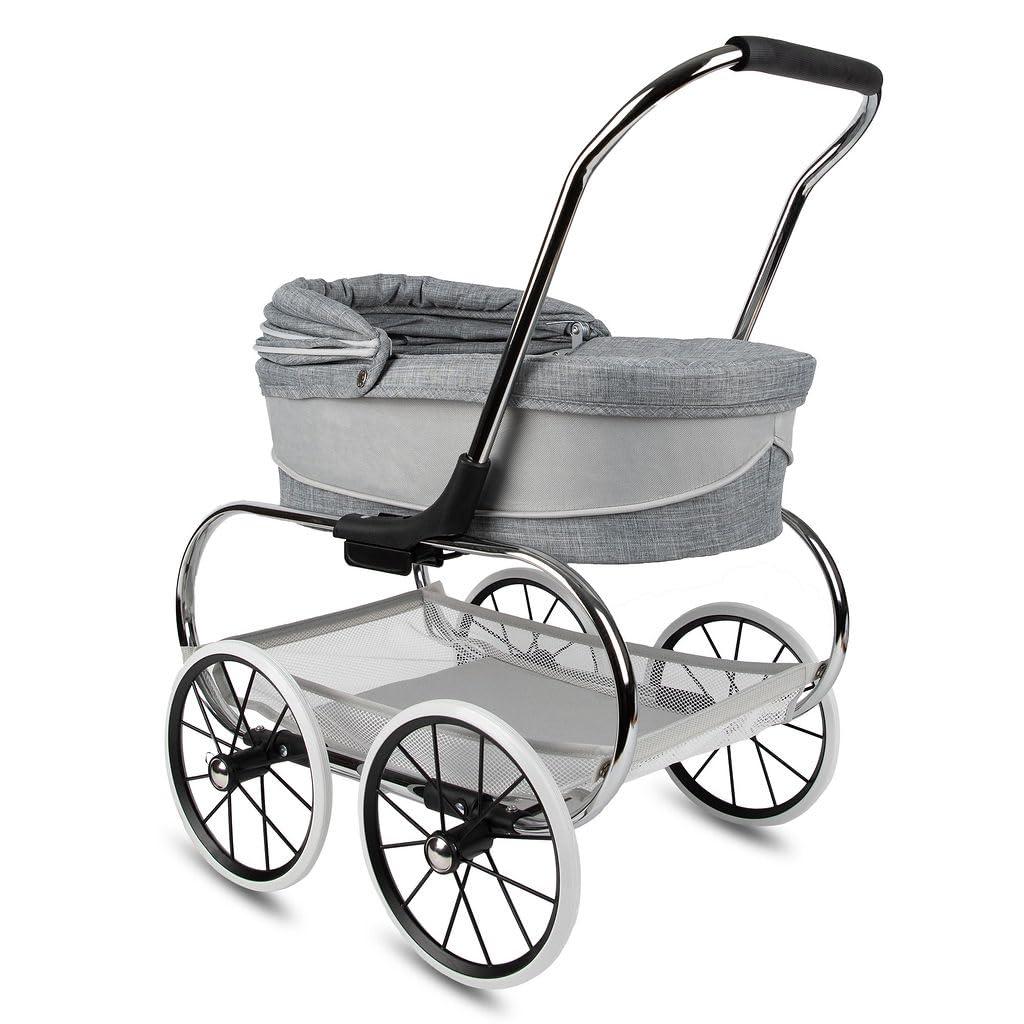 Valco Baby Princess Doll Stroller, High Quality Toy Stroller for Toddlers & Children, Excellent Holiday Gift for Realistic Pretend Play - Grey