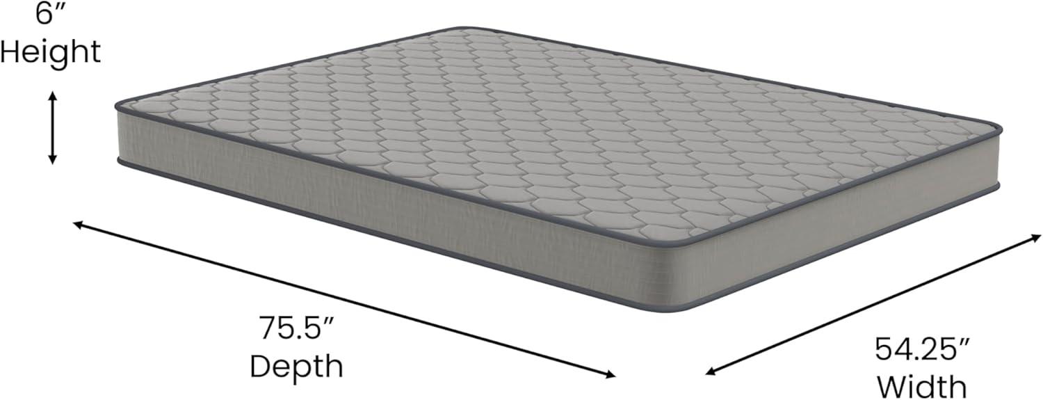 Flash Furniture Capri Comfortable Sleep 6 Inch CertiPUR-US Certified Spring Mattress, Full Mattress in a Box