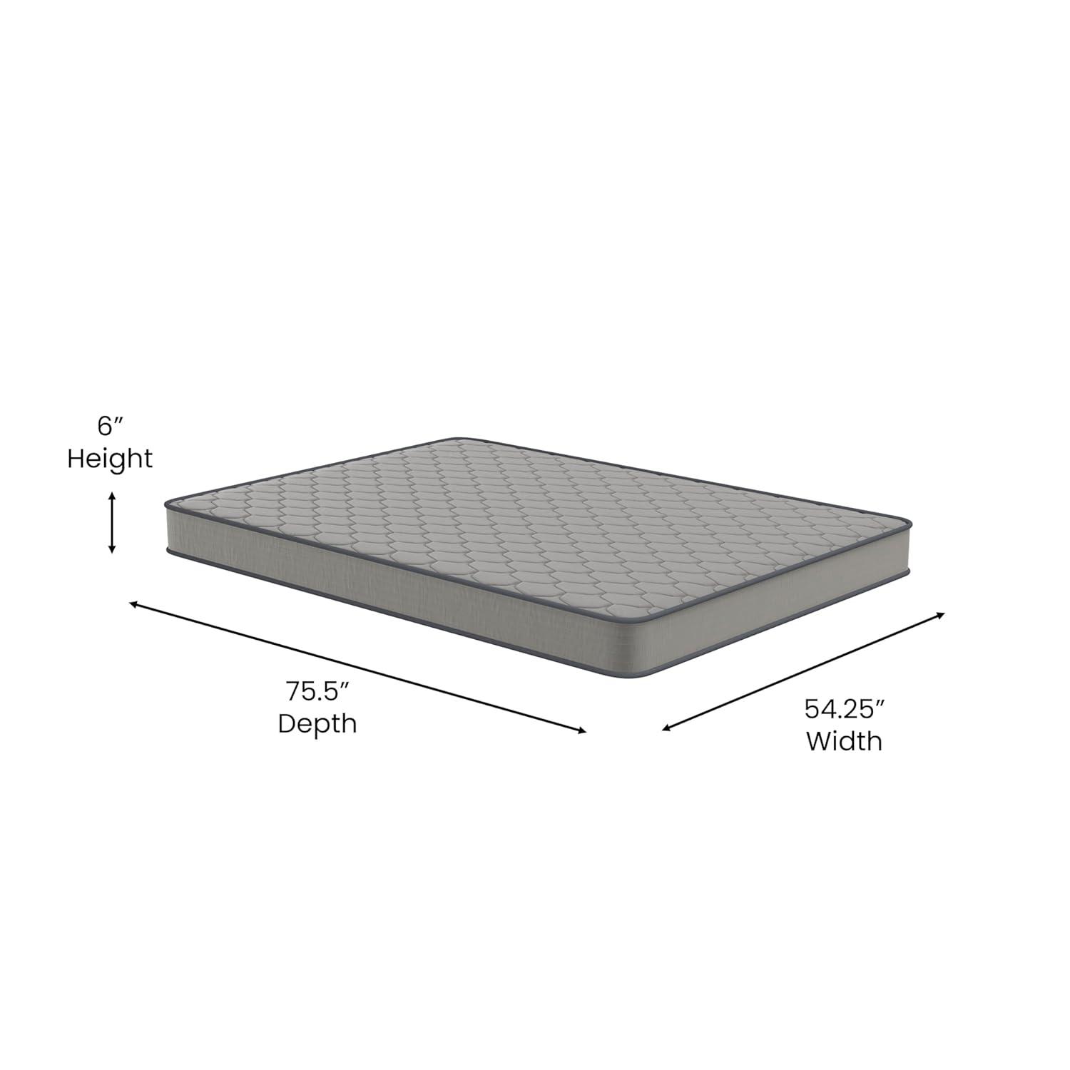 Flash Furniture Capri Comfortable Sleep 6 Inch CertiPUR-US Certified Spring Mattress, Full Mattress in a Box