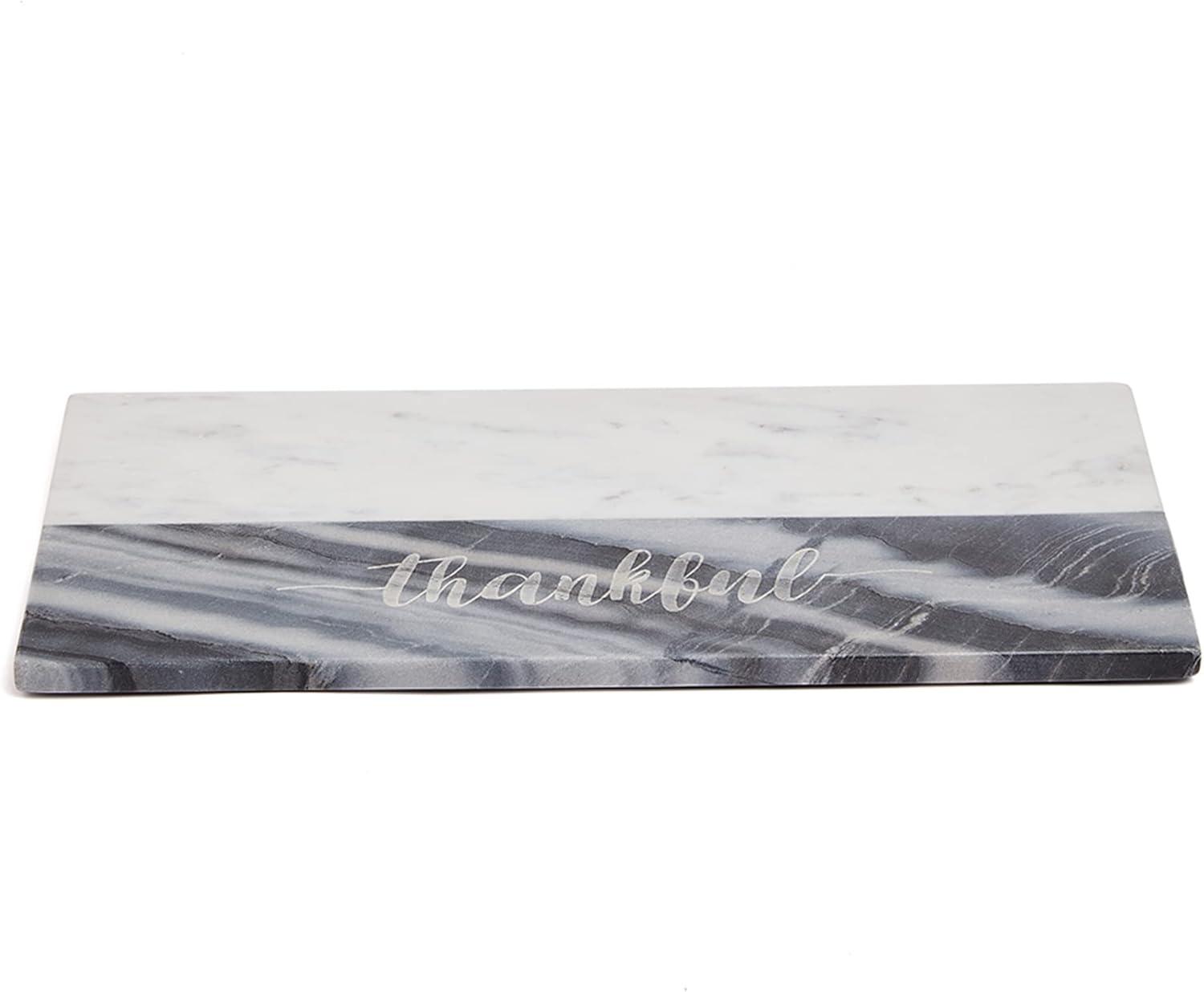 Thankful Gray and White Marble Rectangular Pastry Board