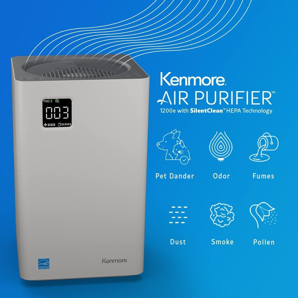 Kenmore 1200 sq ft HEPA Air Purifier, White