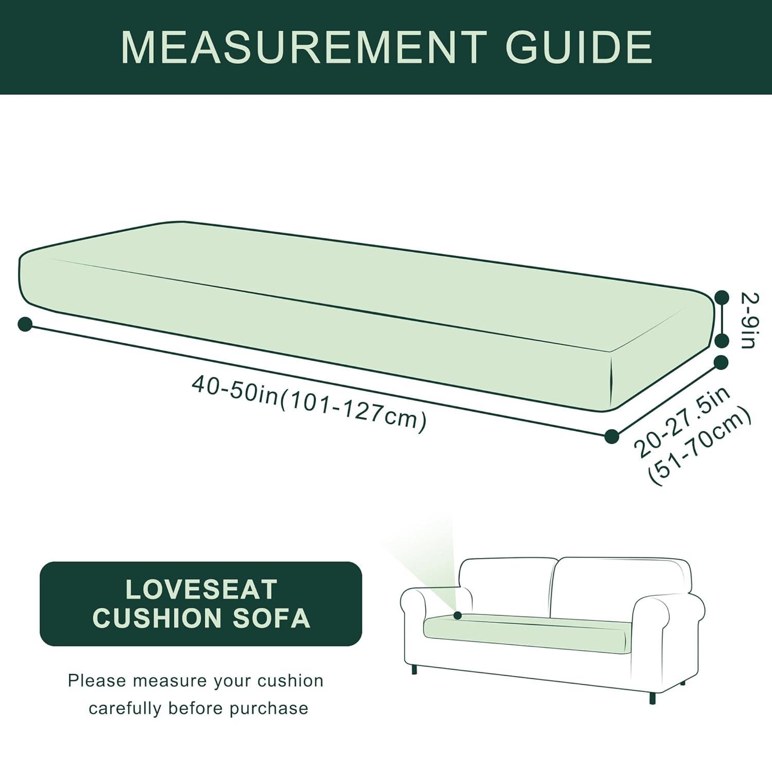 CHUN YI Spandex Stretch Couch Cushion Covers Sofa Seat Slipcovers (Loveseat, Blue)