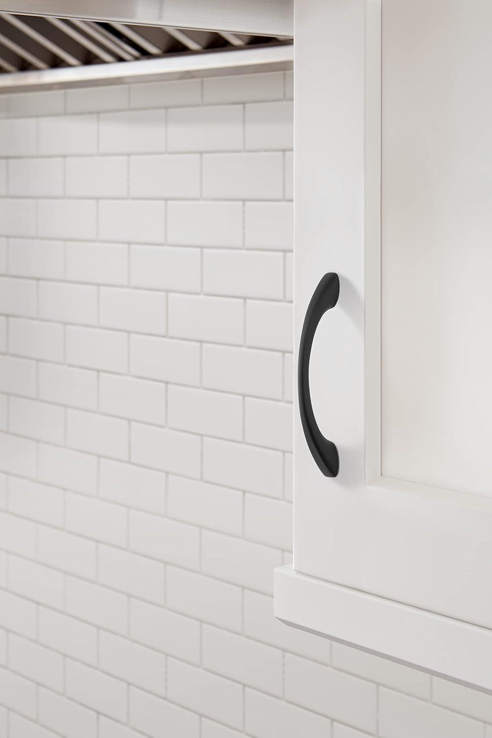 Matte Black 3-3/4 Inch Center-to-Center Cabinet Pull