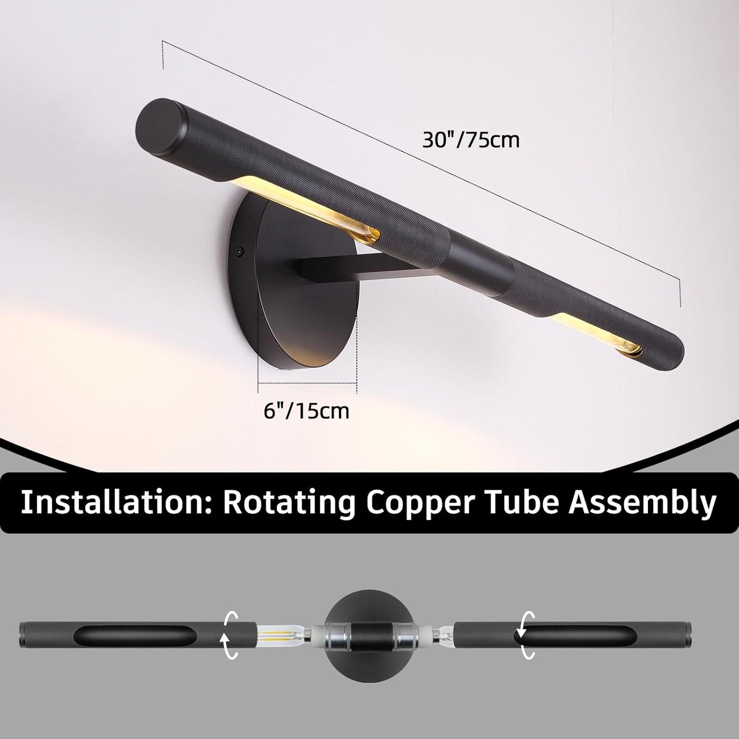 Everly Quinn 30'' Dimmable LED 360° Rotatable Wall Mounted Sconce Picture Light Vanity Light (Bulbs Included)