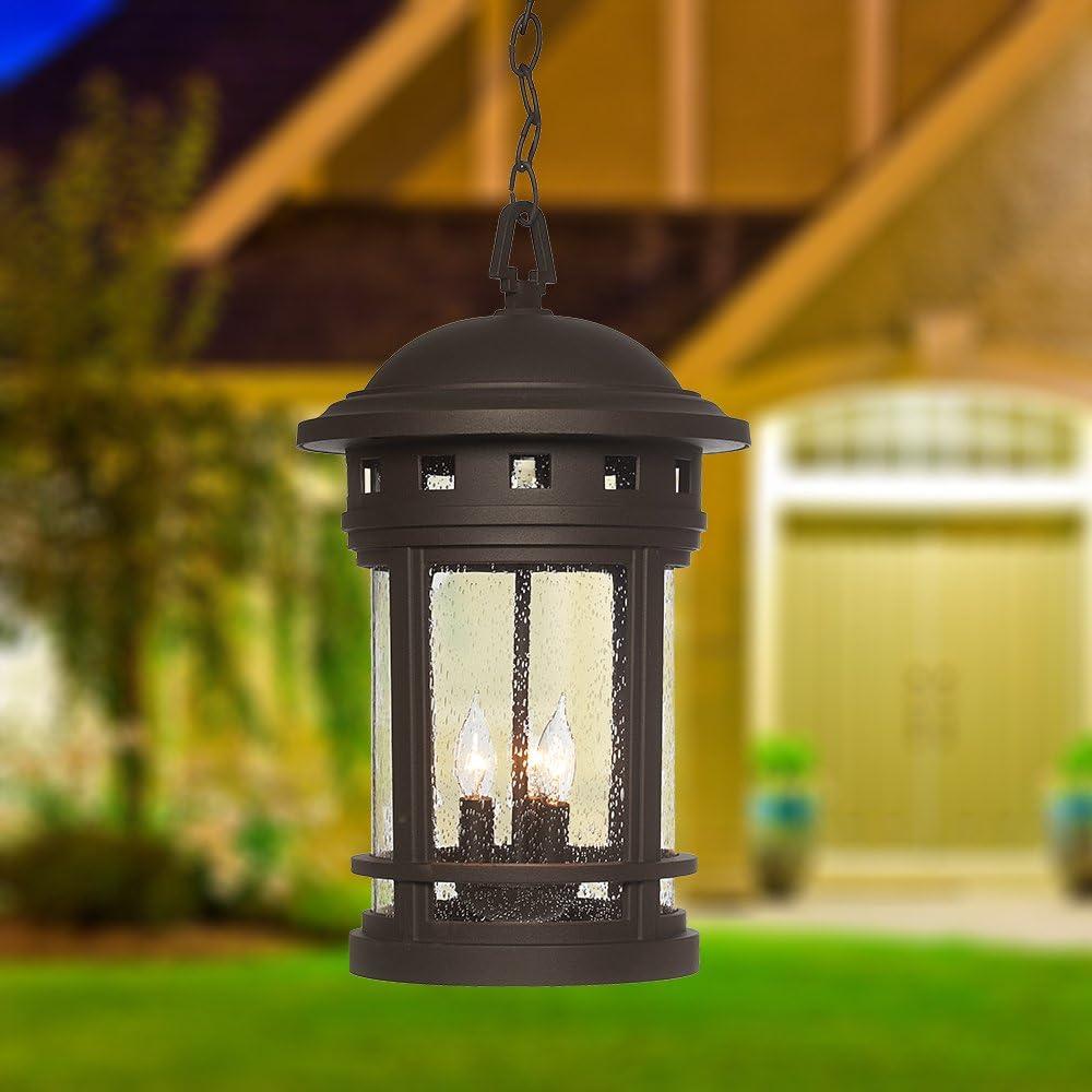 Seedy Glass Globe 11" Bronze Outdoor Lantern with LED & Incandescent Compatibility