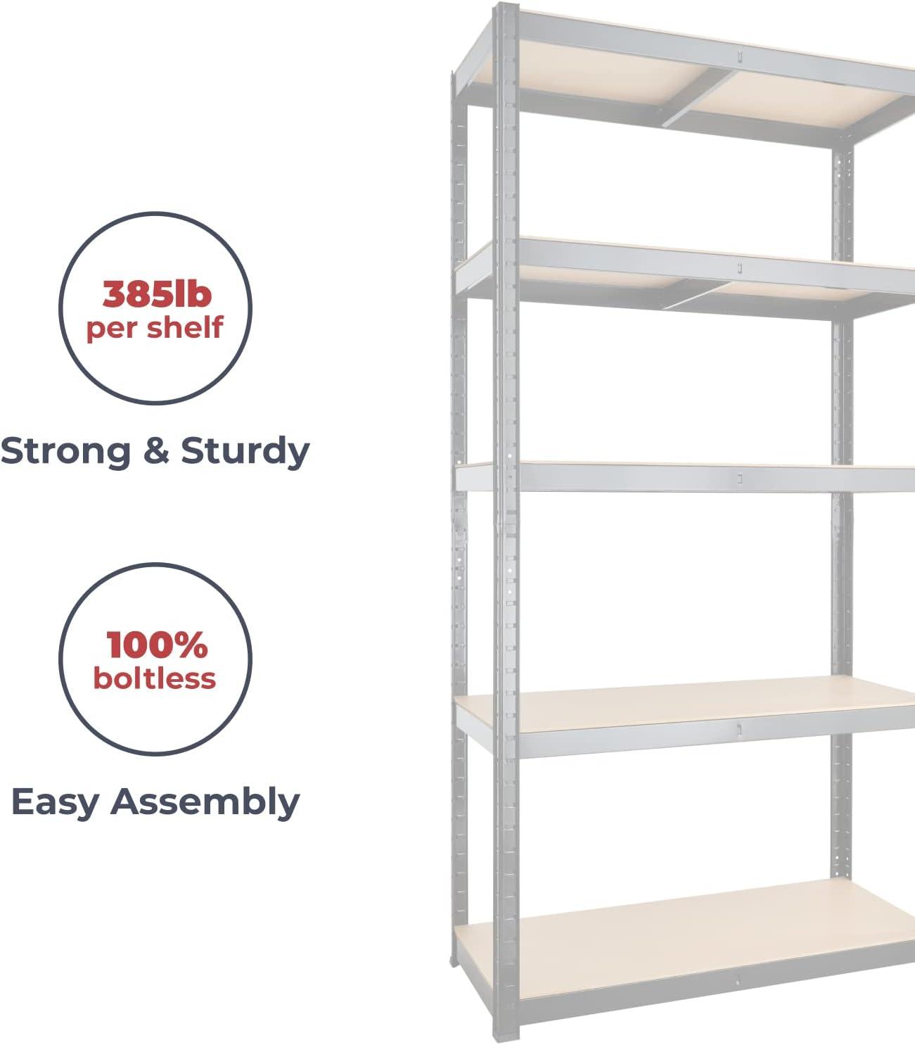 GRack Black 1-Bay Garage Shelving Units - 5 Tier - 2000LB Capacity