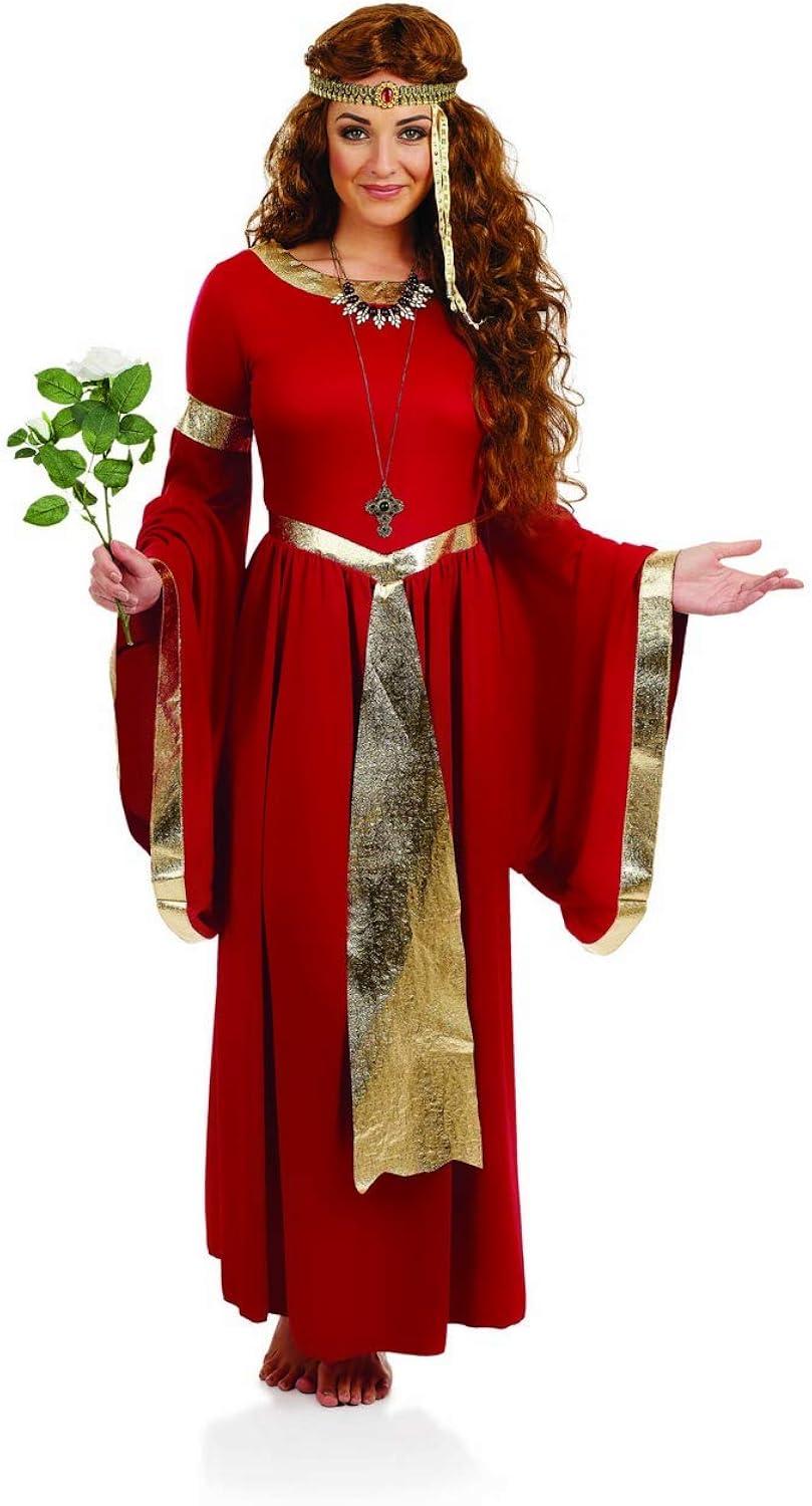 Fun Shack Womens Renaissance Princess Costume Medieval Lady Maiden Fancy Dress Halloween Red XL