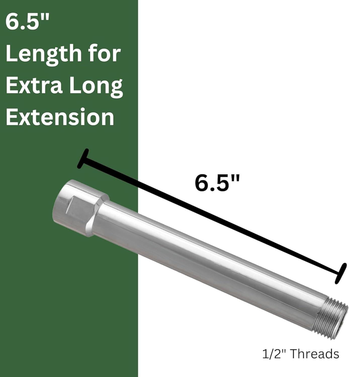 Exclusive 6 in. Solid Metal Shower Arm Extension in Brushed Nickel