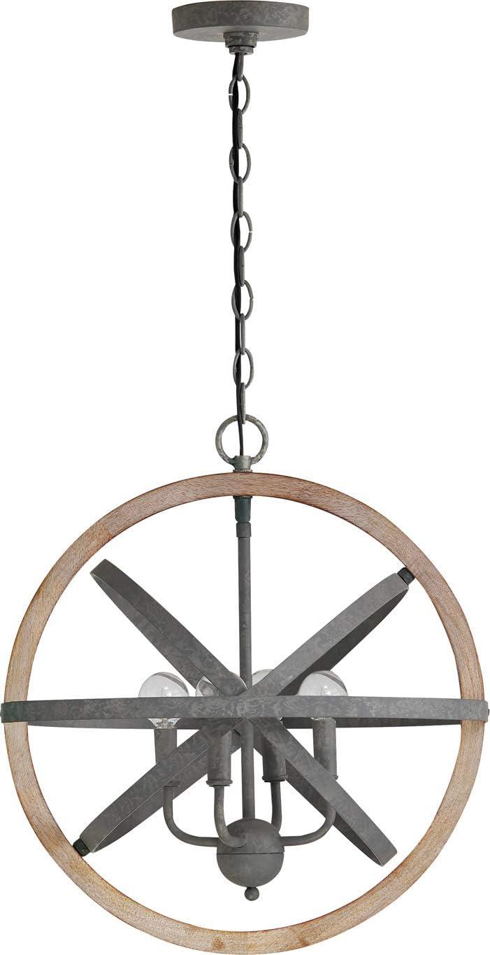 Capital Lighting Bluffton 4 - Light Pendant in  Iron/Wood