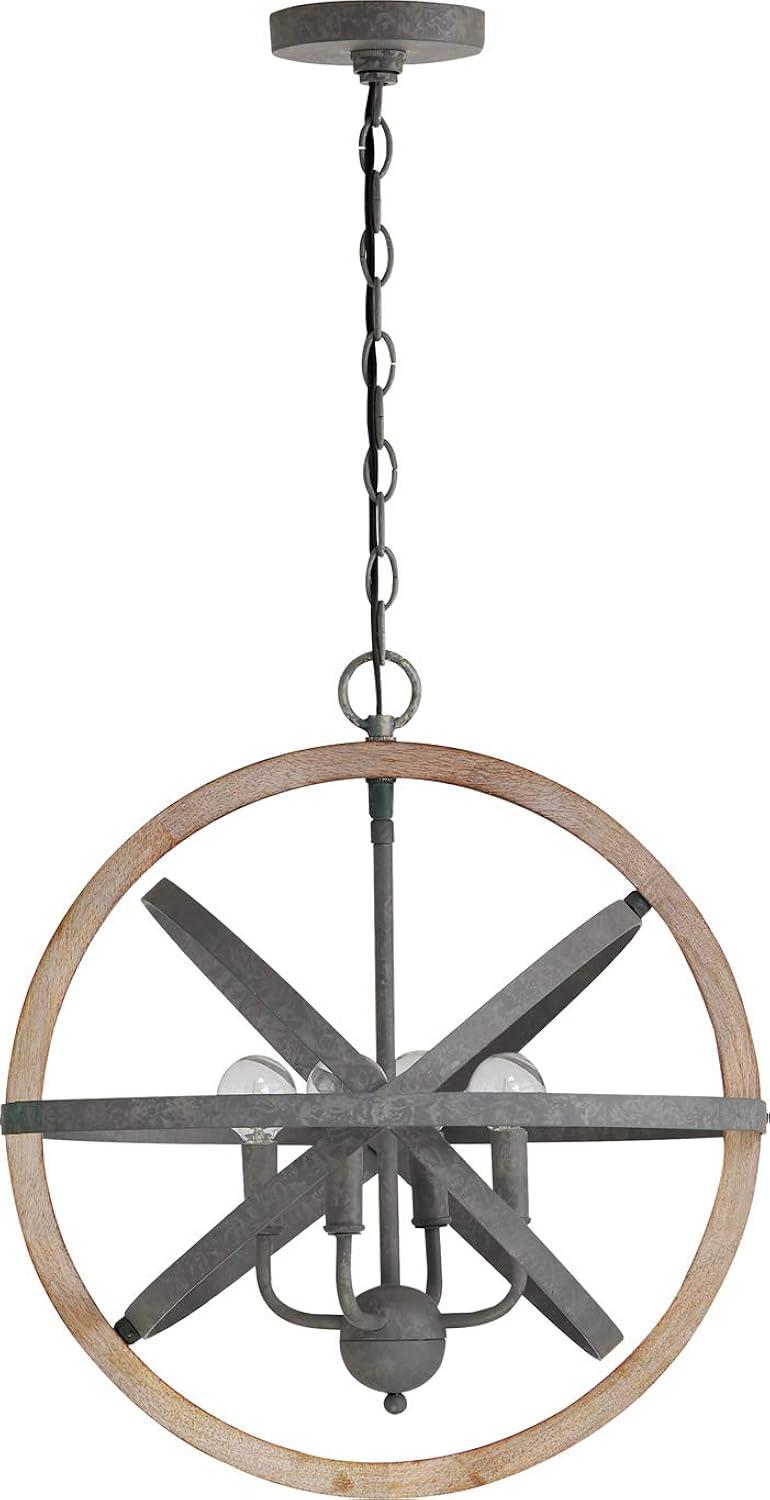 Capital Lighting Bluffton 4 - Light Pendant in  Iron/Wood