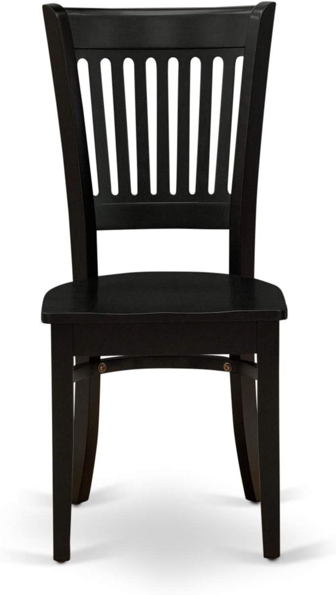 East West Furniture Antique 5-piece Dining Set with Slatted Chair Back in Black