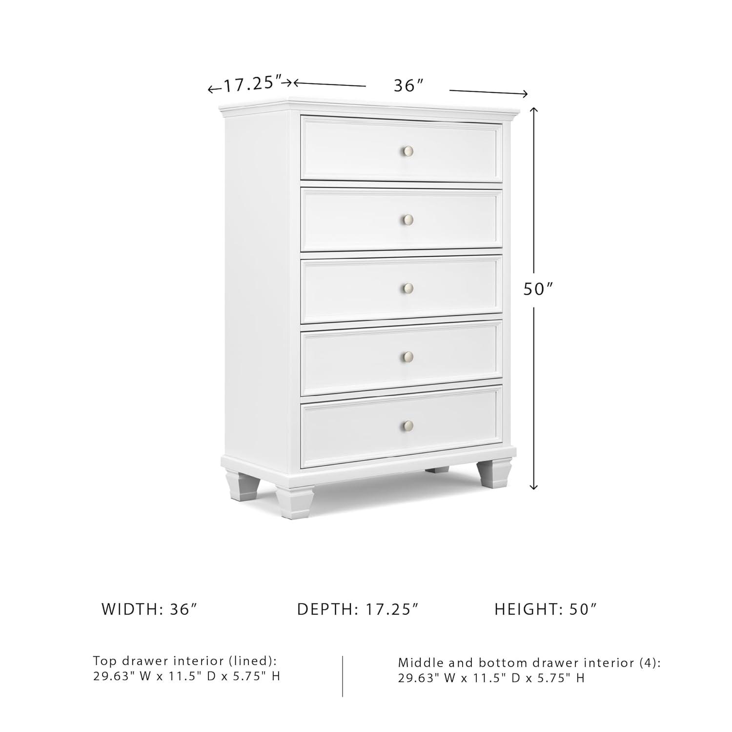 Fortman White Chest of Drawers