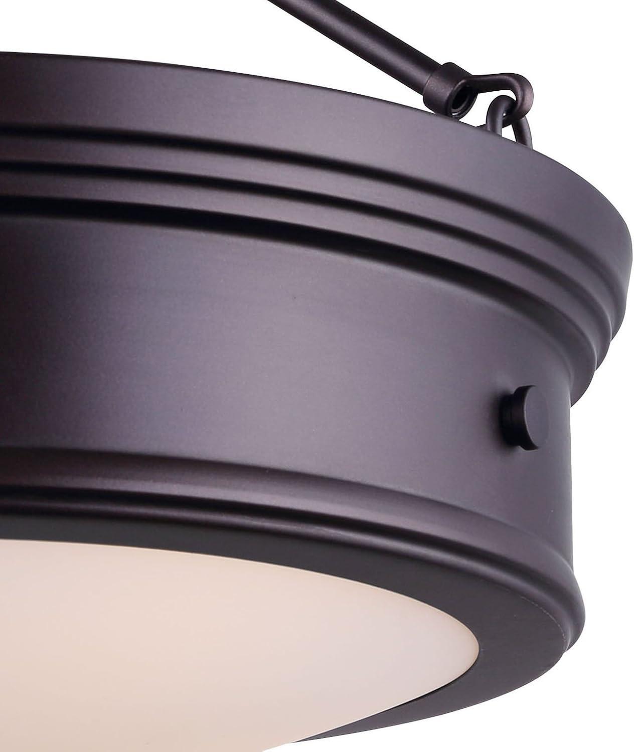 Jaxnfuro LTD ISF624A03ORB Boku ORB 3 Bulb Semi-Flush Mount Oil Rubbed Bronze with Flat Opal Glass, 3 Light