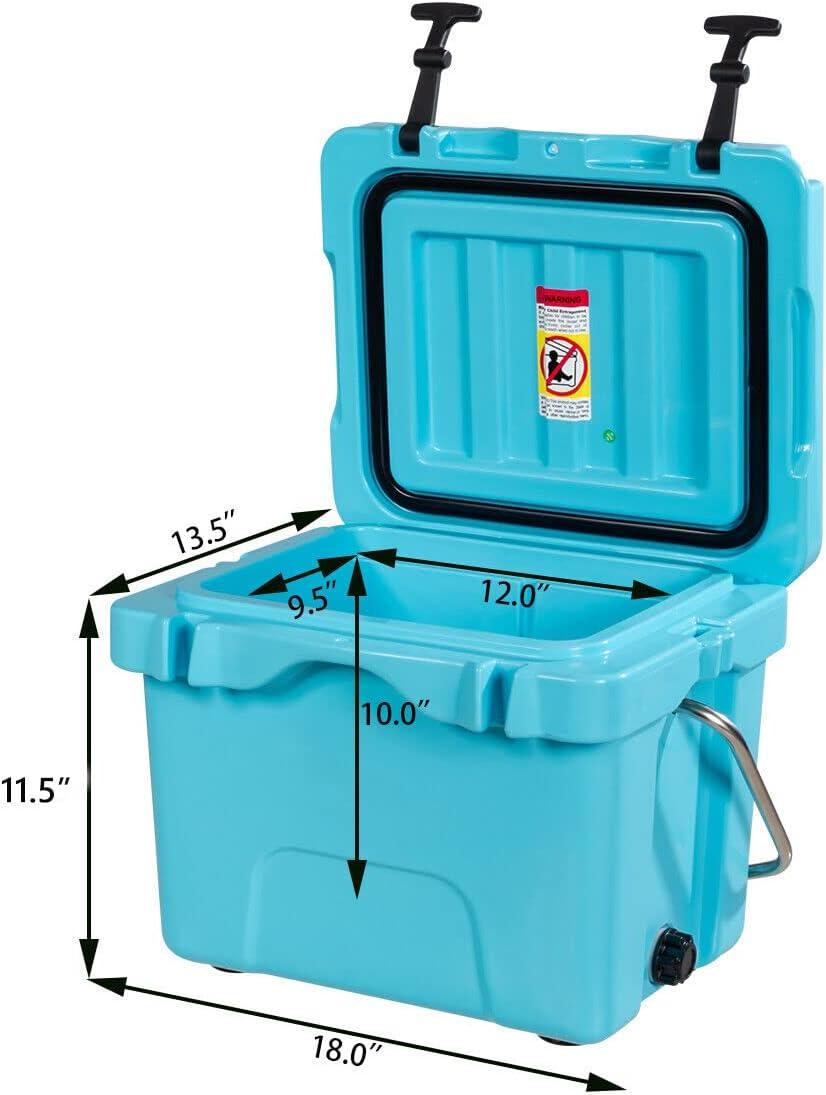 Costway 16 Quart Cooler Portable Ice Chest Leak-proof 24 Cans Ice Boxfor Camping