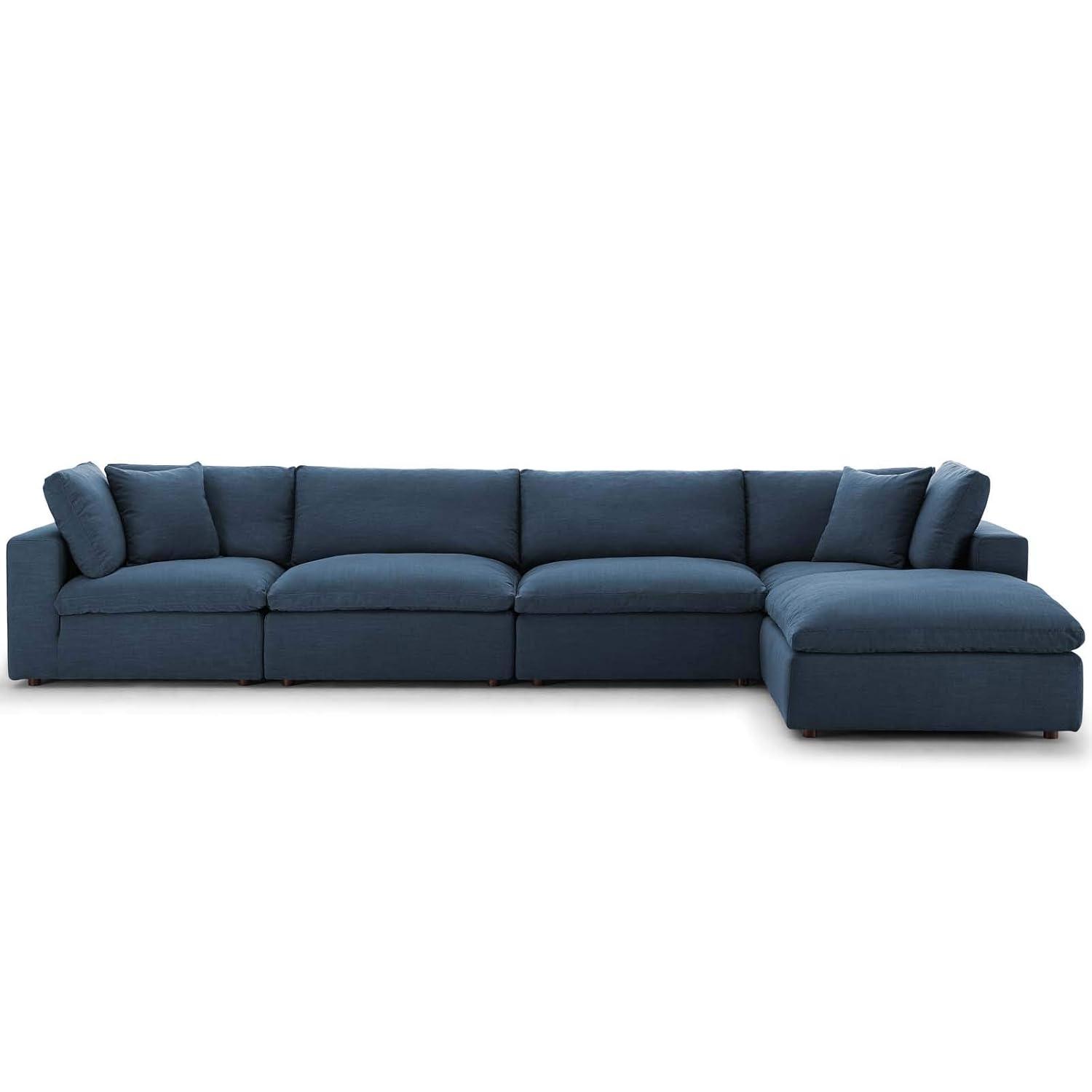 Modway Copper Grove Hrazdan Fabric/Wood Down-filled Over-stuffed 5-piece Sectional Sofa Set