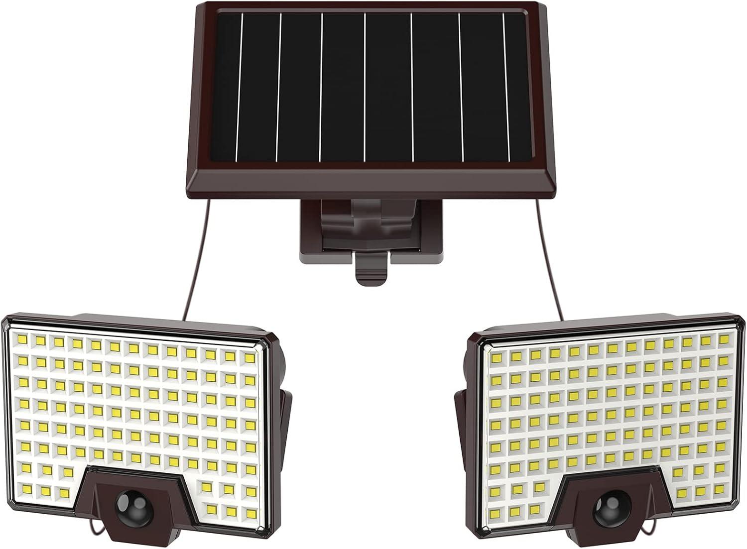 Bronze Dual-Head LED Solar Security Flood Light