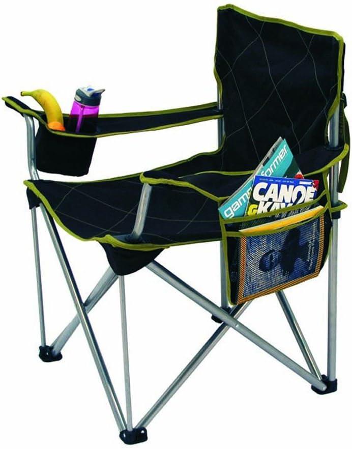 Kahuna Supreme Black Oversized Camping Chair with Armrests