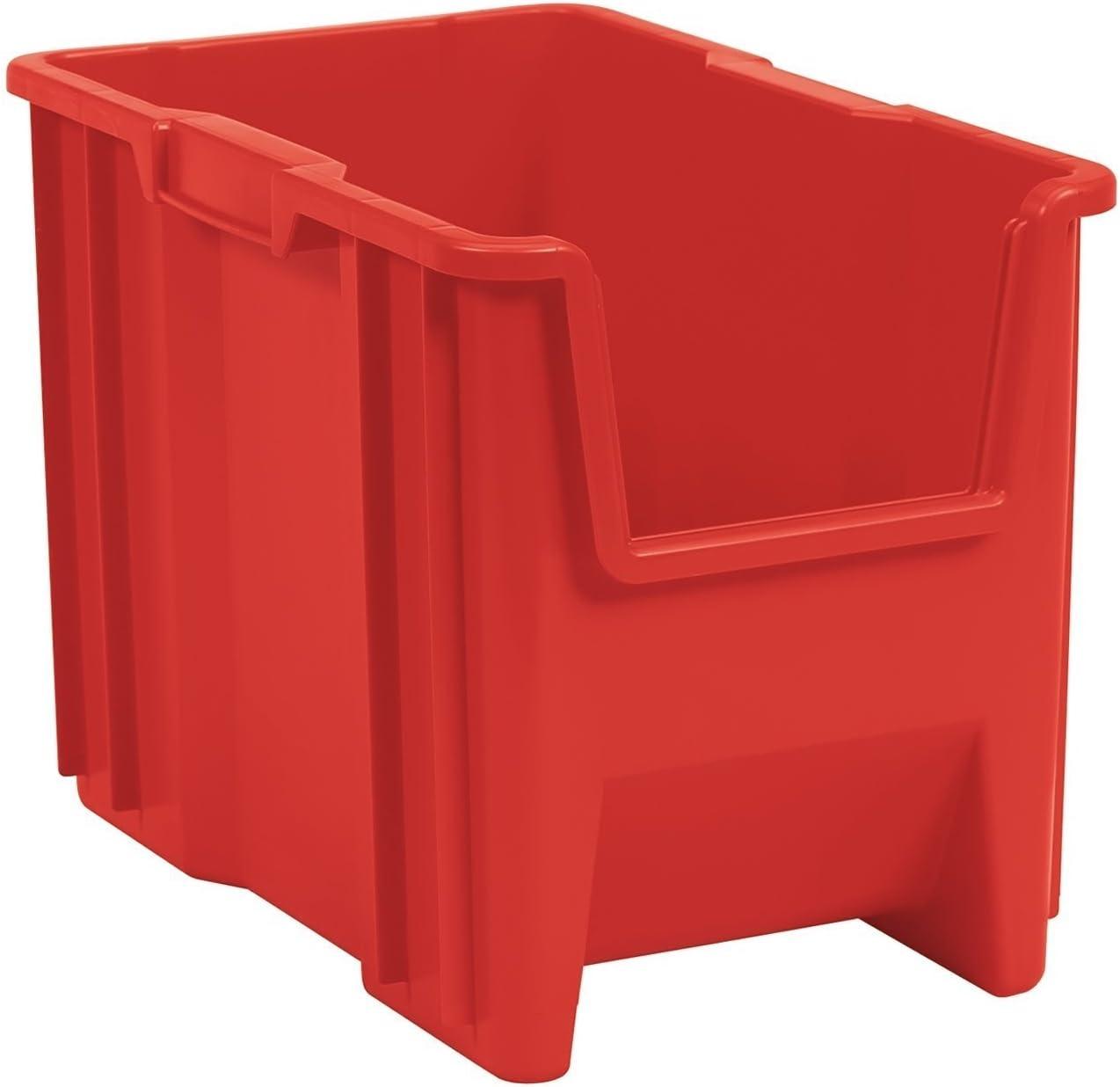 Red Heavy Duty Stackable Plastic Storage Bin