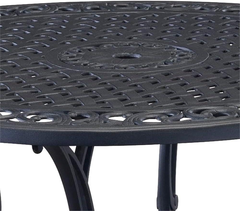 Homestyles Sanibel Aluminum Outdoor Dining Table in Black