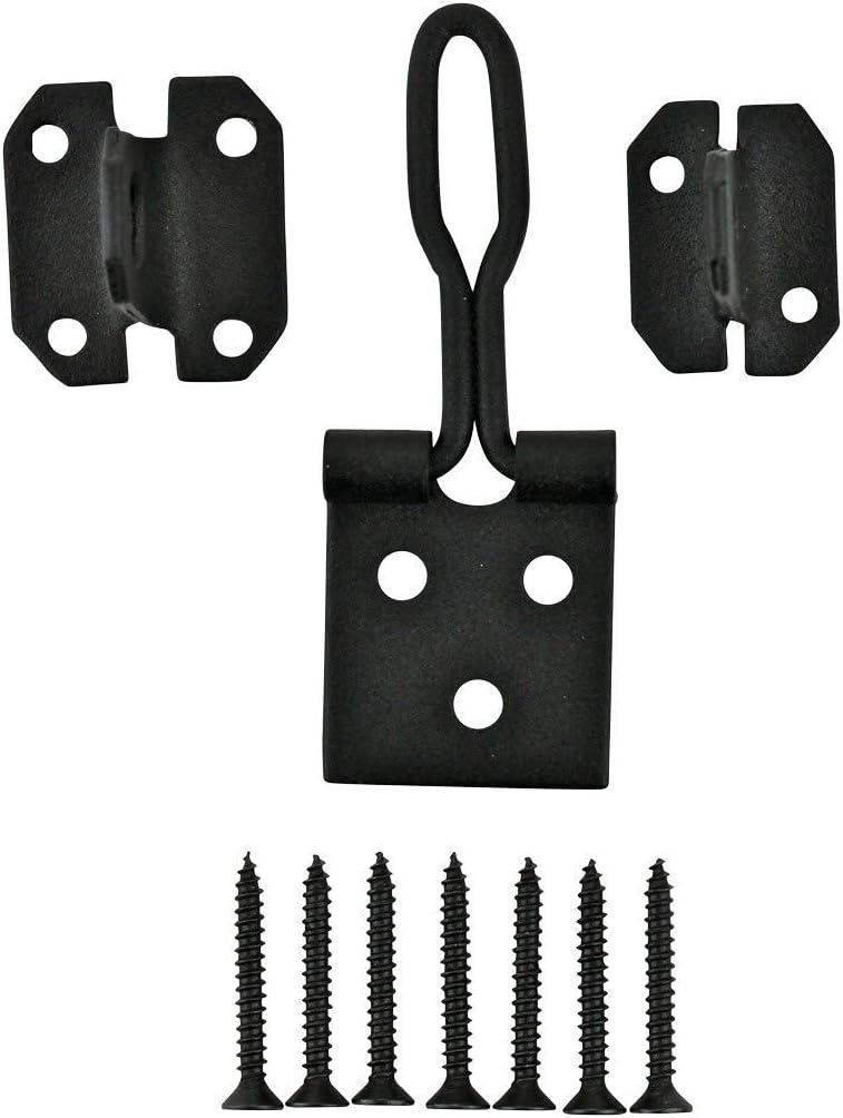 3-Inch Black Wrought Iron Hasp Door Lock