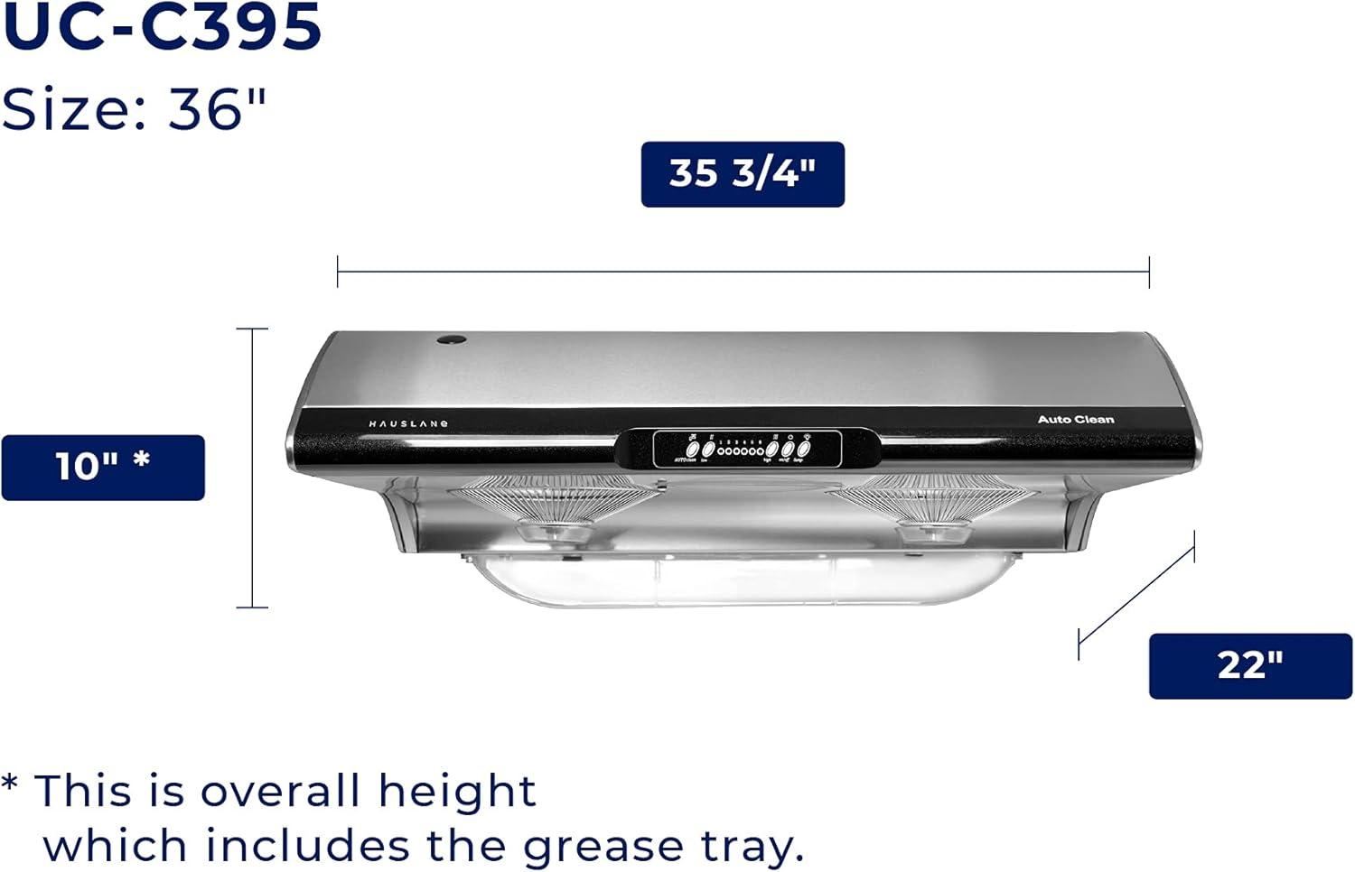 Hauslane 36" Stainless Steel Convertible Under Cabinet Range Hood