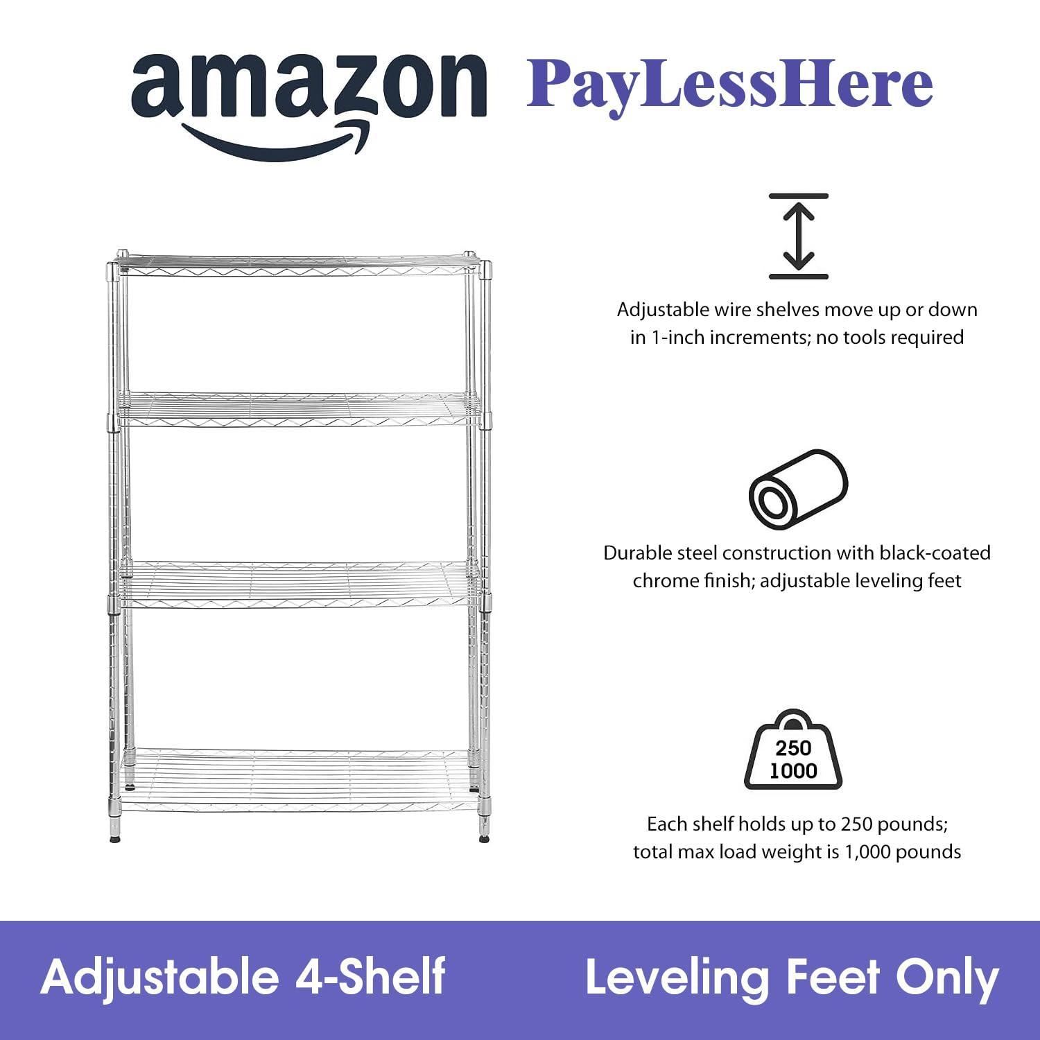 FDW Wire Shelving Unit Heavy Duty Storage Rack Metal Shelf Garage Organizer Wire Rack  (Chrome, 36" L x 14" W x 54" H)