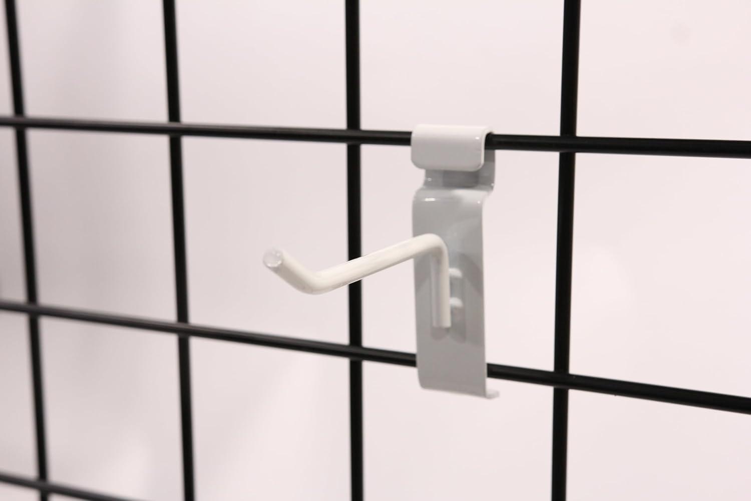 SSWBasics 4 inch White Peg Hook for Wire Grid - Pack of 50 - Durable Grid Wall Accessory - Perfect Gridwall Hooks for Retail Thrift Boutique Garage Home Organization and Display