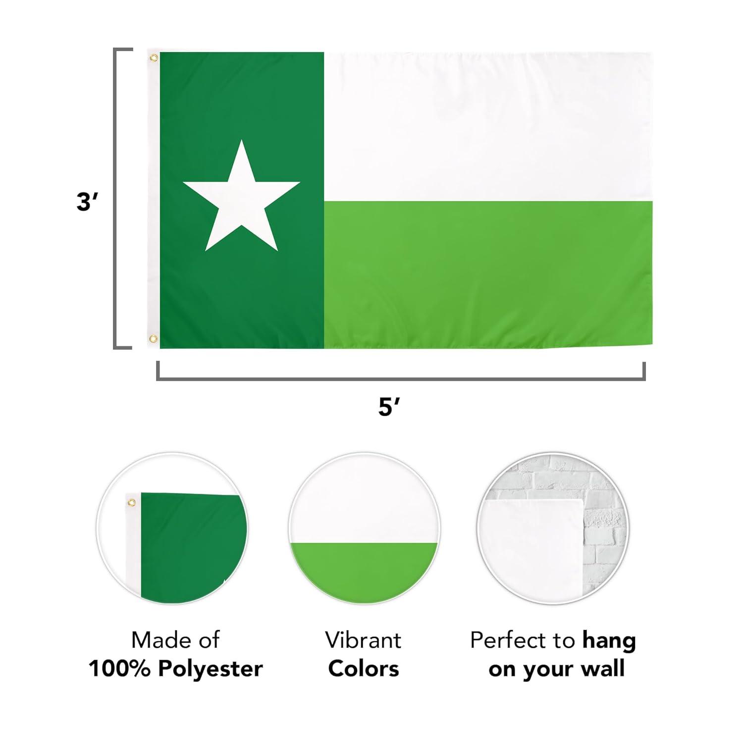 Desert Cactus University of North Texas Flag UNT Mean Green Flags Banners 100% Polyester Indoor Outdoor 3x5 (Green Texas Flag)