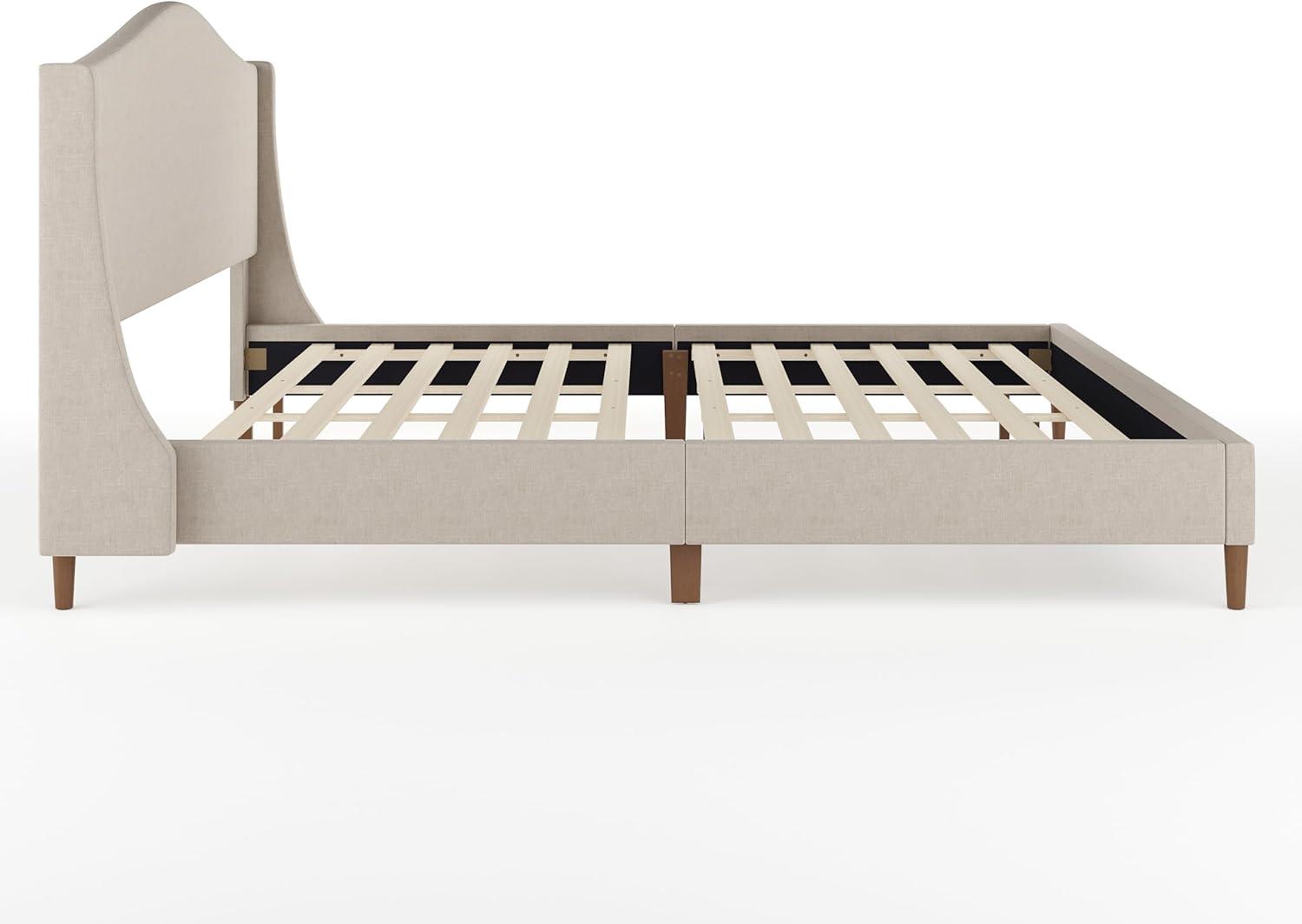 Martha Stewart Martha Stewart Amelia Upholstered Platform Bed With Curved Headboard