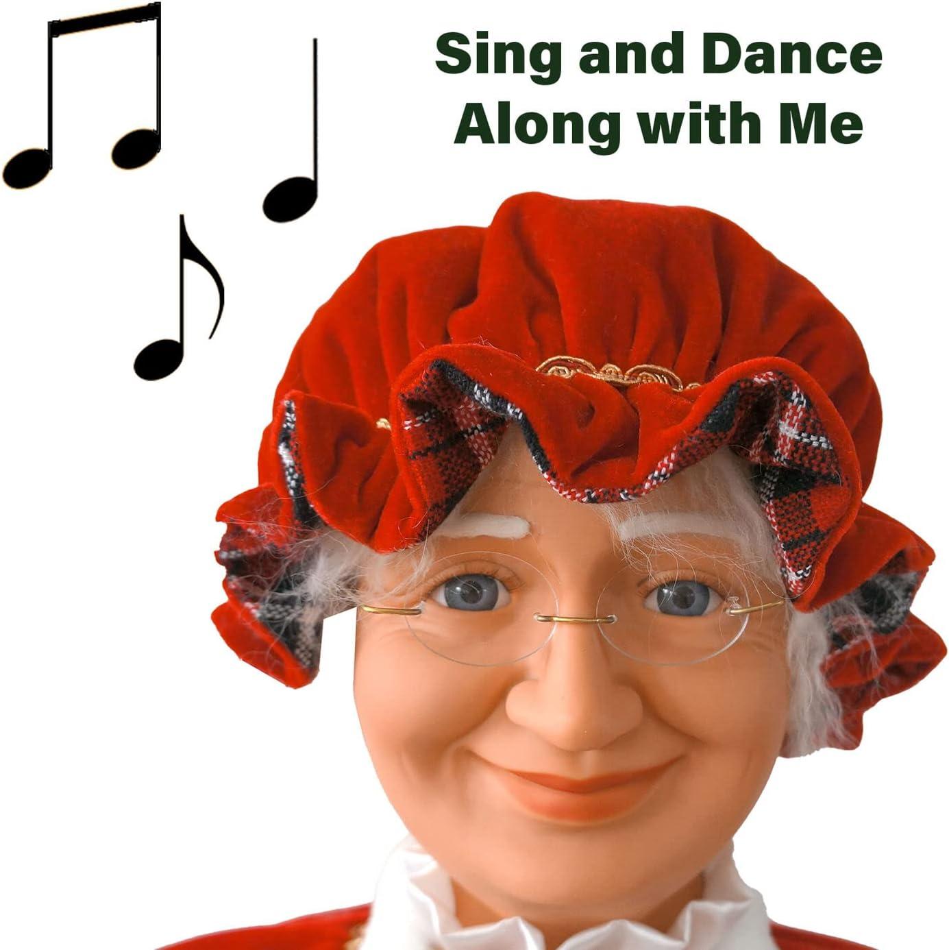 Fraser Hill Farm Life Size 58-in. Dancing Mrs. Claus Animatronic with Basket